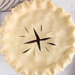 Unbaked 3-ingredient pie crust in a dish.